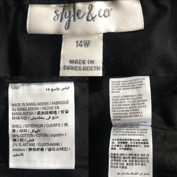 Style & Co Plus Black Mid-Rise Cargo Short, 14W - Picture 4 of 4